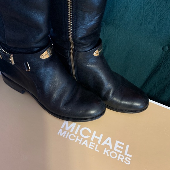 Michael Kors Arley Stretch Leather Riding Boots - Picture 8 of 8